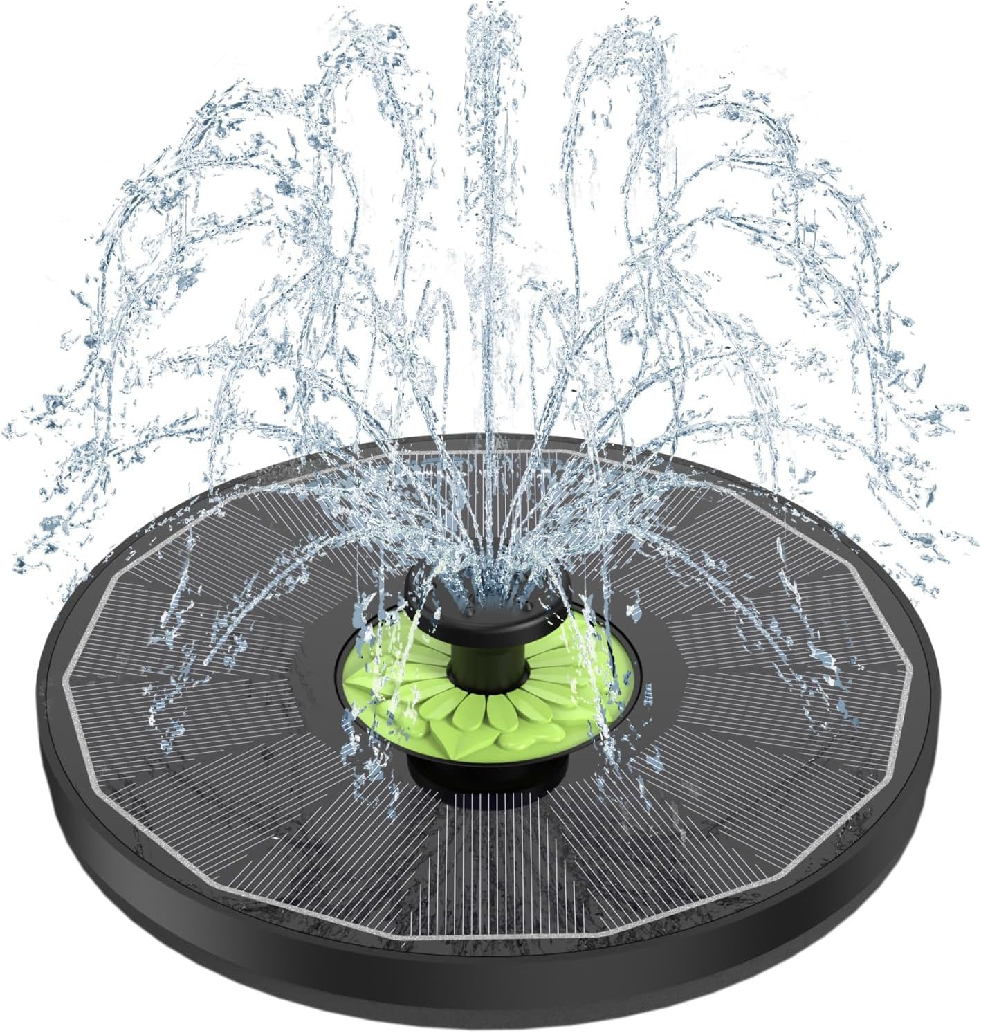 Solar Fountain, 3.5W Glass Panel Solar Powered Bird Bath Fountains with 7 Nozzle