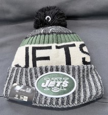 NEW ERA Sport Knit New York JETS NFL Beanie Pom Pom Green White Gray