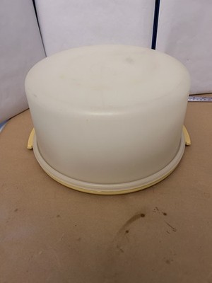 VTG Tupperware White/Yellow Large Pie Container 1256-4