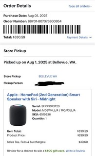 Apple HomePod 2nd Generation Smart Speaker with High Fidelity Audio Siri Voice