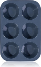 Deep and Jumbo Muffin Tray 6 Cup Large Silicone Muffins Pan, Non-Stick Giant Cup