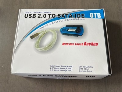 IDE SATA to USB 2.0 Cable Adapter w One Touch Backup 2020-OTB