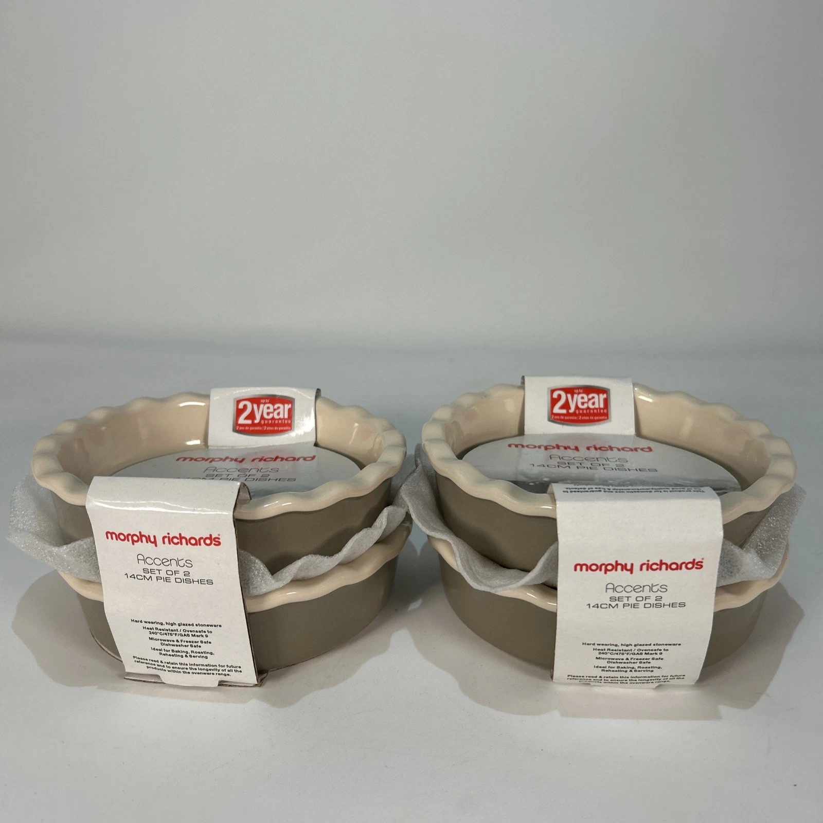 Morphy Richard’s 14cm Accents Pie Dishes Set Of 4 Glazed Stoneware Grey