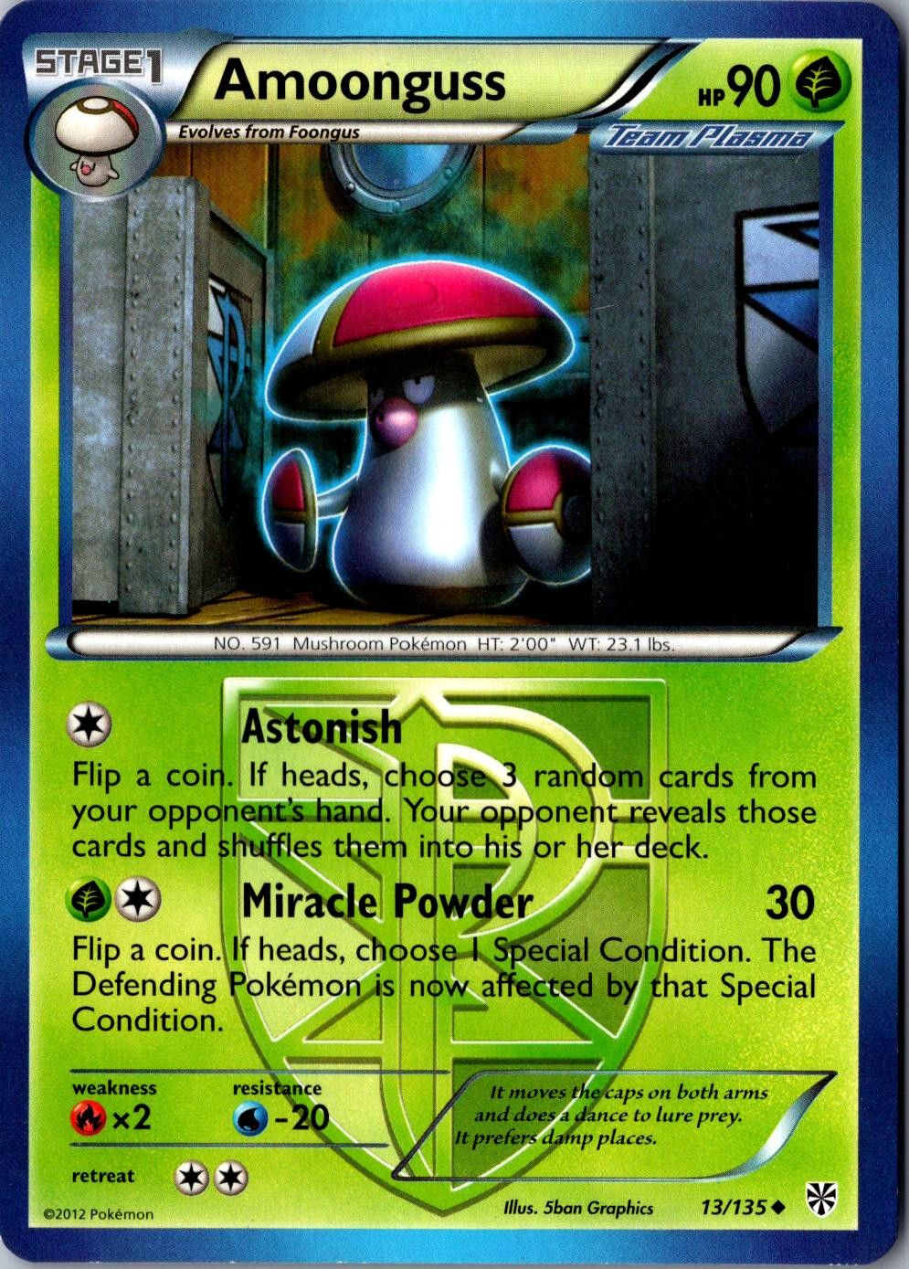 Amoonguss Team Plasma 13/135 Uncommon Plasma Storm LP Pokemon Card