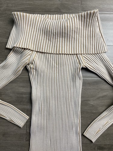 Anthropologie Sancia Dress Bodycon Brown Ribbed Stretch Knit Maxi Turtle Neck Xs - Picture 1 of 8