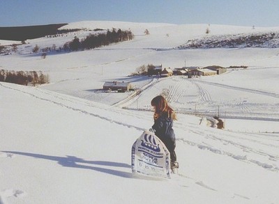 Photo 6x4 Snowscape at Lower Farmton Kirkton of Tough Makeshift sledge lo c1987