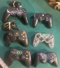 VIDEO GAME CONTROLLERS LOT OF 6, SNAKEBYTE, PELICAN,XBOX S, AFTERGLOW,2 LOGITECH