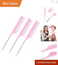 3-Pack 9-Inch Heat-Resistant Carbon Fiber Teasing Comb for Stylish Hair