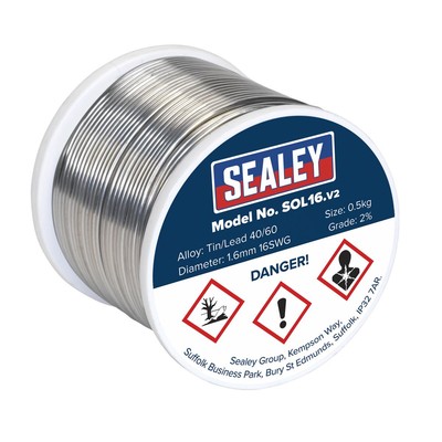 Sealey Sol16 Lötdraht Schnellfluss 1,6 mm/16 SWG 40/60 0,5 kg Rolle