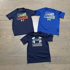 Lot Of 3 Under Armour Boys SS Loose Tee Shirts Youth Medium EUC