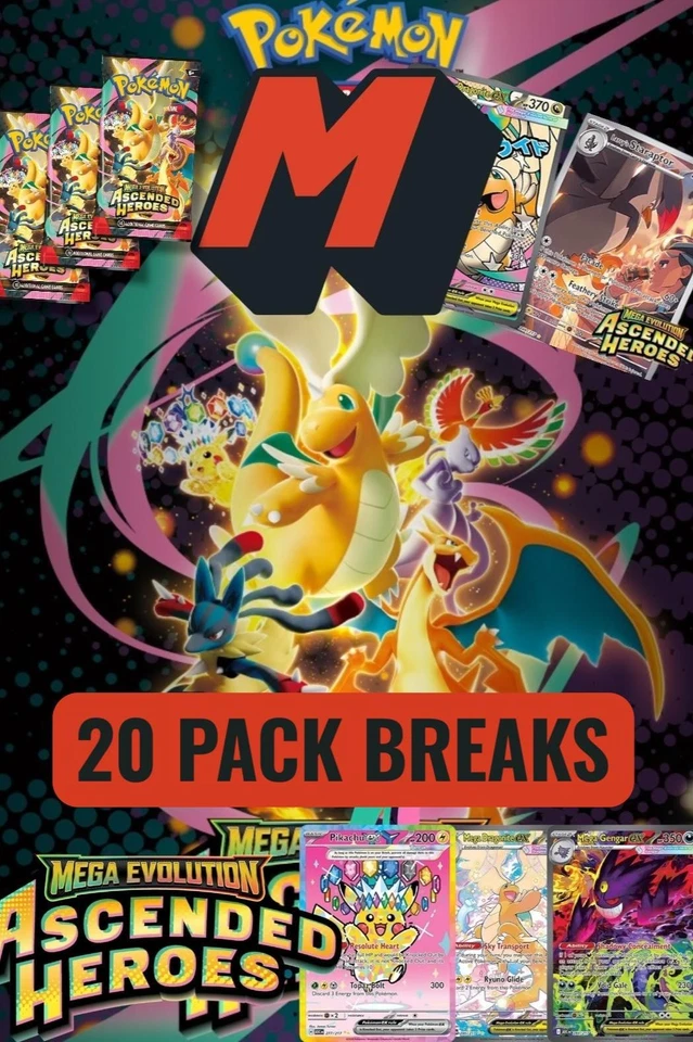 Ascended Heroes 20 Pack Randomised Spot Break With Mania Glenn
