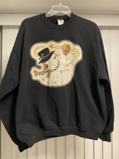 Vintage Holiday Crewneck Ugly Christmas Sweatshirt Women's Size Large Snowman