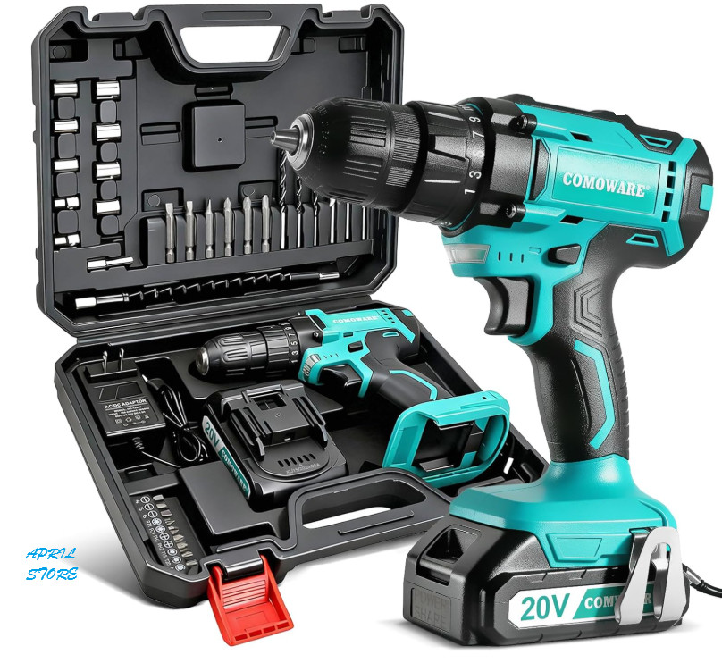 Set W/ Battery Charger 2-speed 3/8" Chuck 34 Bits