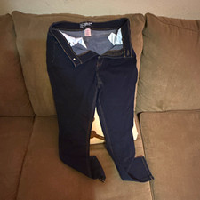 H M Dark Wash Blue Skinny Slim Fit Stretch Jeans Women  s Size 4 Button Zip