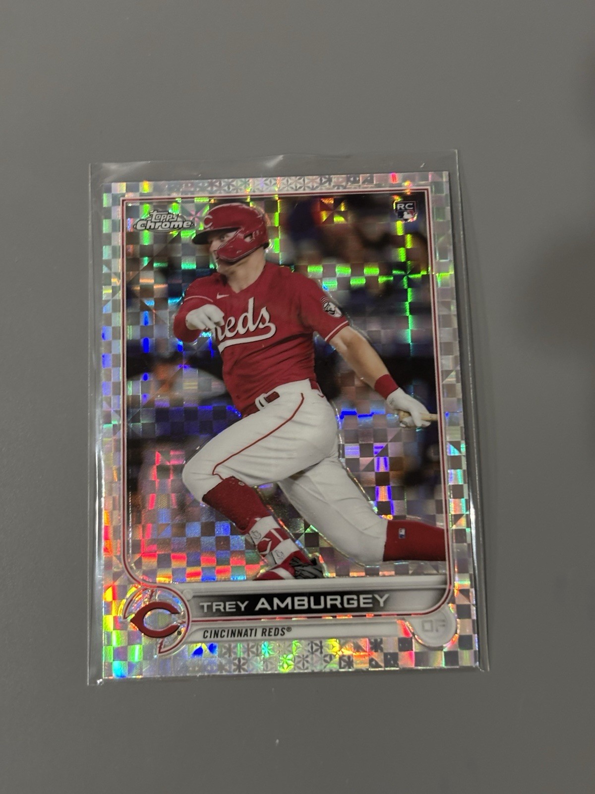 2022 Topps Chrome #61 Trey Amburgey X-Fractor RC - Reds