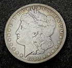 1890-CC $1 Morgan Silver Dollar Rare Key Date Carson City CC  Fine VF Cleaned