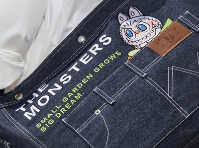 POP MART THE MONSTERS Series LABUBU FALL IN WILD Denim Messenger