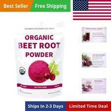 Organic Beet Root Powder   Raw, Non-GMO, 1 LB   Natural Energy Boost, Support...