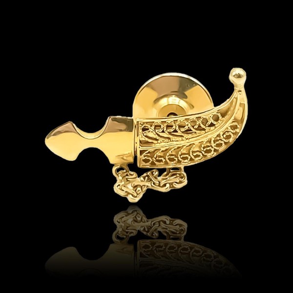 Brosche Gelbgold Khanjar-Dolch, 1950er