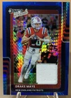 2025 Panini Donruss Optic Donruss Threads Blue Hyper Prizm Drake Maye MEM Patch