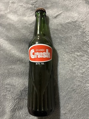 Vintage Orange Crush 10oz Green Acl Soda Bottle 1972   Full & Sealed SC Tax Cap