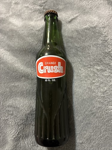 Vintage Orange Crush 10oz Green Acl Soda Bottle 1972 👀 Full & Sealed SC Tax Cap
