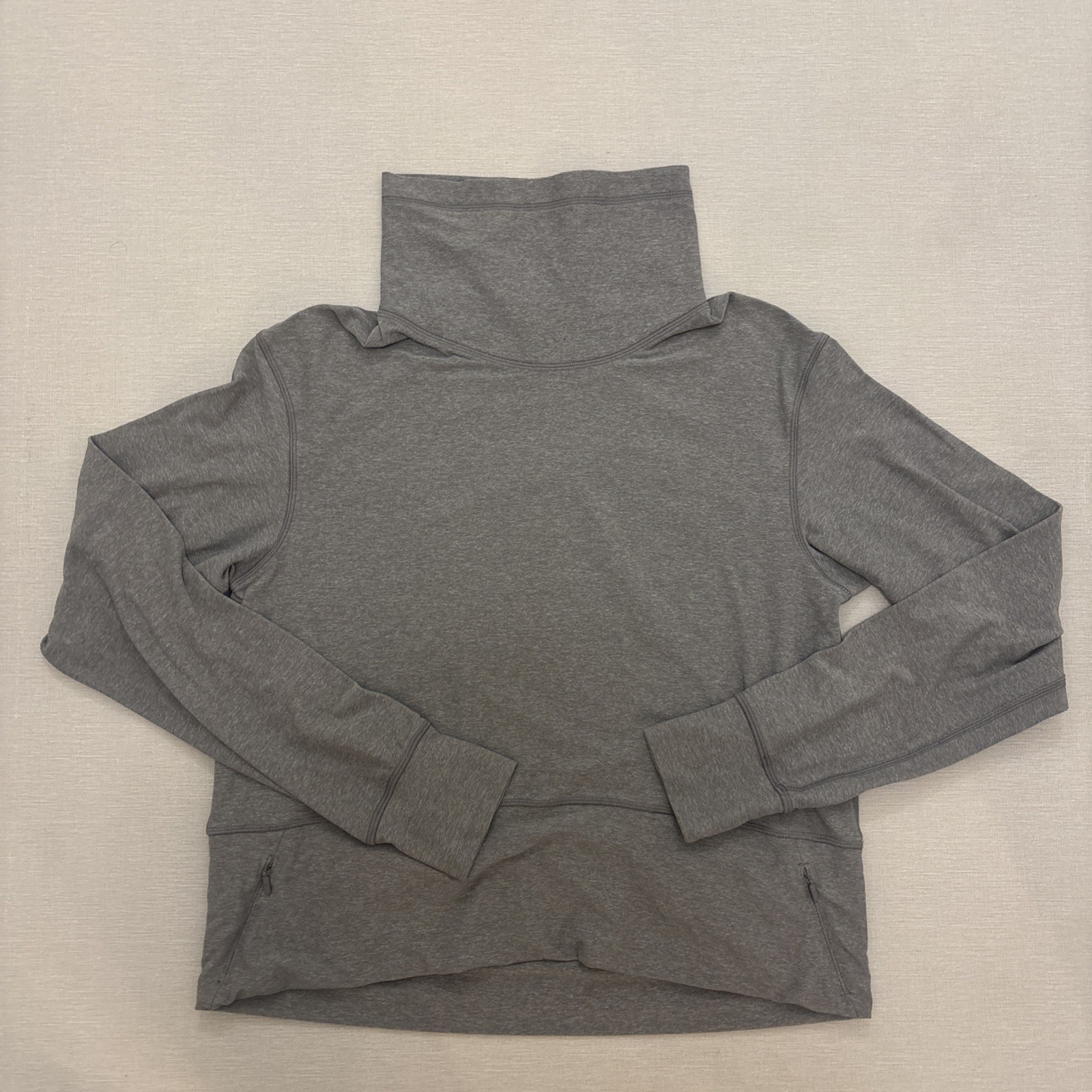Lululemon Make A Move Long Sleeve Cowl Neck Top Womens Size 6 Gray Rulu Fabric