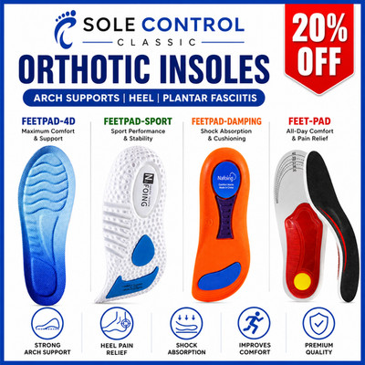 Sole Control Classic Ortheseneinlagen, Fußgewölbestützen Fersen Plantarfasziitis