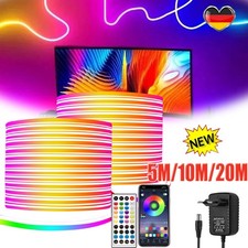 Striscia LED neon 5/10/20 m striscia RGB flessibile tubo diffuso banda luminosa dimmerabile NUOVO