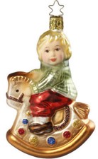 Inge Glas Toy Rocking Holiday 1-051-15 German Glass Orn NEW w/FREE Gift Box
