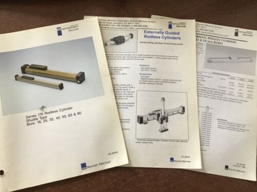 Series 170 Rodless Cylinder Catalog and Pamphlets ~Rexroth Mecman ~ 28 pages
