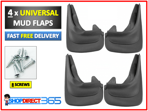 UNIVERSAL CAR RUBBER BLACK MUDFLAPS SET OF 4 FRONT REAR QUALITY MUD FLAPS #20-45 - Picture 3 of 4