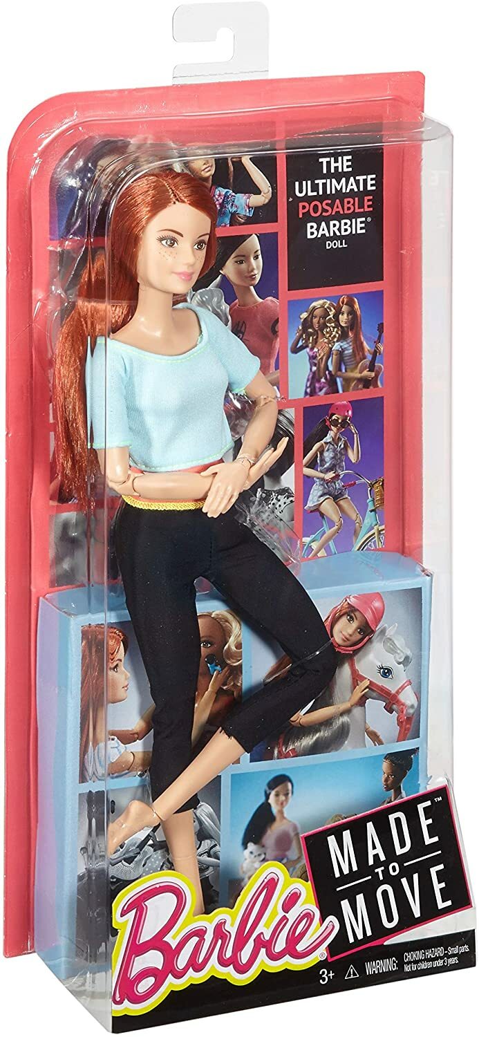 barbie endless moves doll with blue top