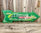 Mountain Dew Do The Dew Soda Pop 27" Arrow Metal Tin Sign Large Vintage Garage