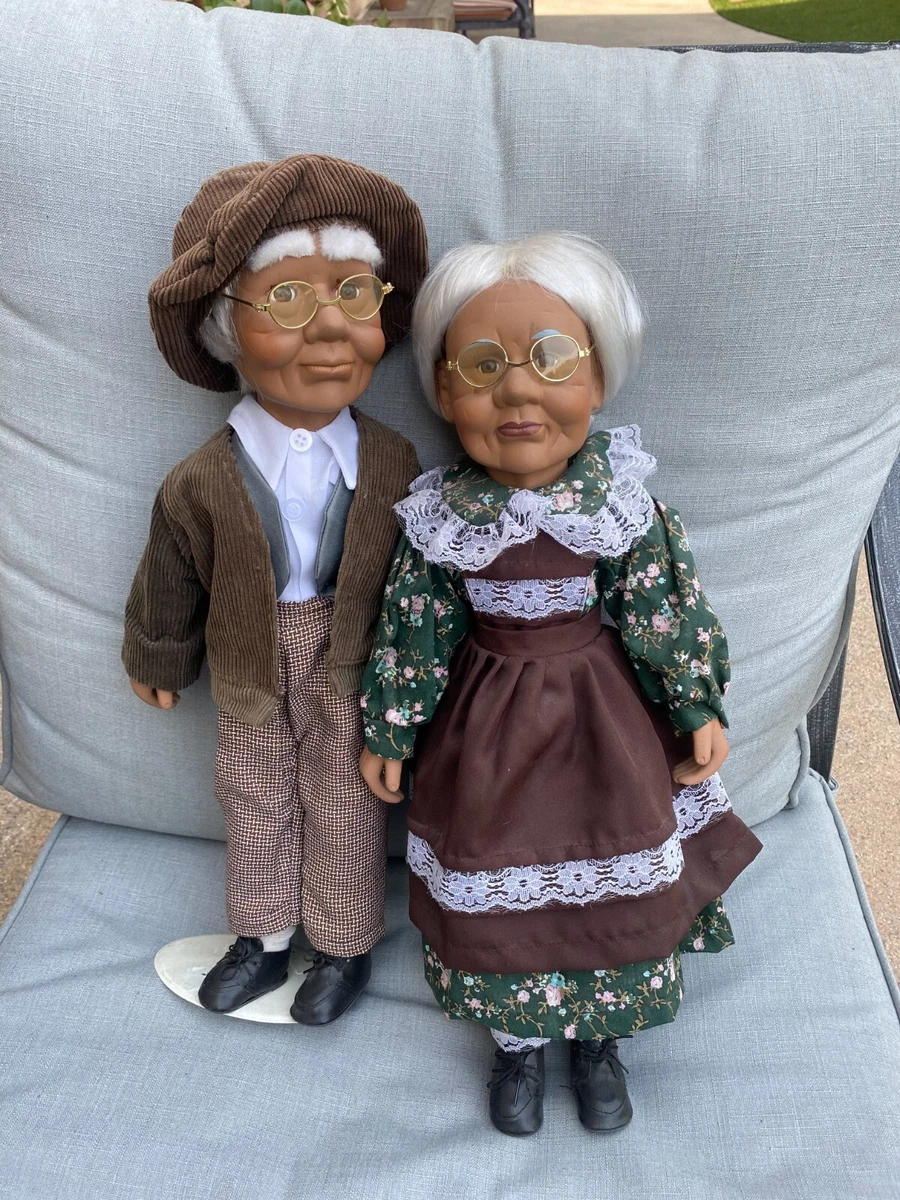 Ashley Belle Old Man Woman Dolls Porcelain Grandma Grandpa Vintage