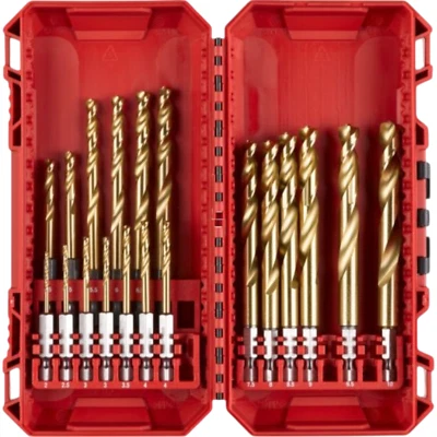 Milwaukee Stahl Metall Bohrer Set 19tlg 2-10mm HSS-G Titanium 1/4"-Hex-Schaft - Bild 1 von 4