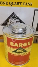 Barge Original All-Purpose Cement 1 Quart (1QT = 32Oz) Quabaug Yellow Tin Can