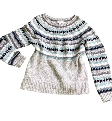 LOFT M Fair Aisle Nordic Apres Ski Pullover Soft Sweater Multicolor 63L