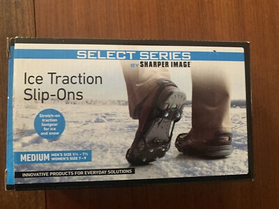 Ice Traction Slip Ons Footwear Men s 4-7 Women s 5.5-8 Sharper Image NEW