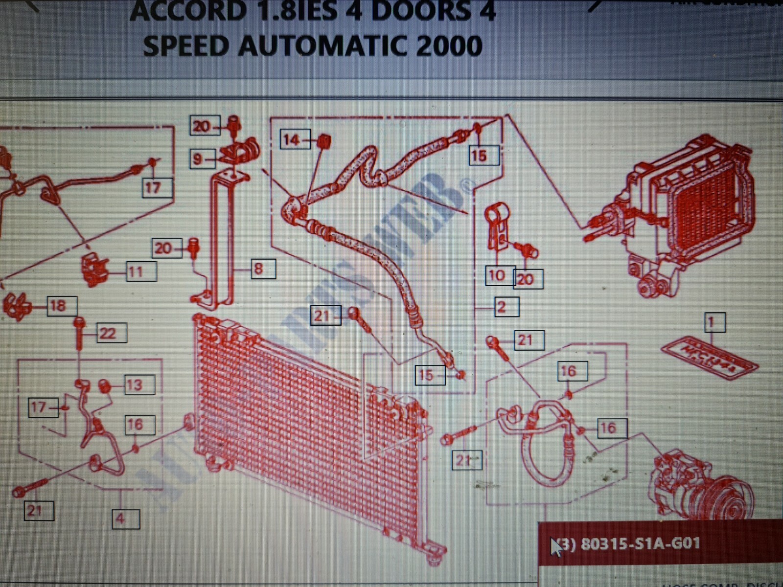 Genuine Honda Accord 00 01 Air Con Discharge Hose Lhd Only S1a G01 A109 For Sale Online Ebay