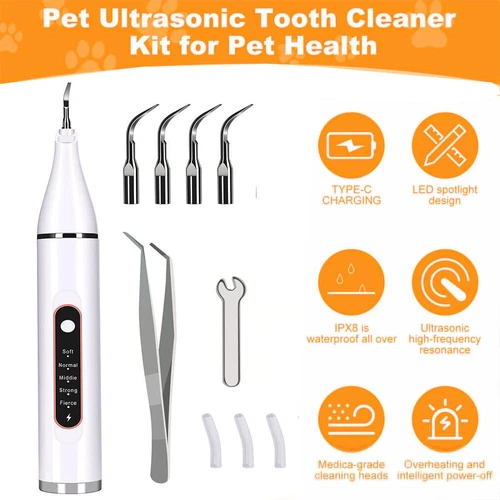 Ultrasonic Dog Teeth Cleaning Kit for Pet Teeth Cleaning, Dog Plaque Remover