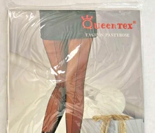 QueenTex White Wedding Bridal Sheer Stockings Back Seam Pantyhose S M L 555a