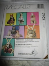 McCall's 7402 Dog Cat Costume Uncut Pattern c1994