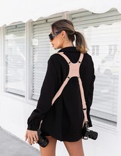 Adjustable Pink Camera Harness , Pink Camera Strap, Dual Camera 