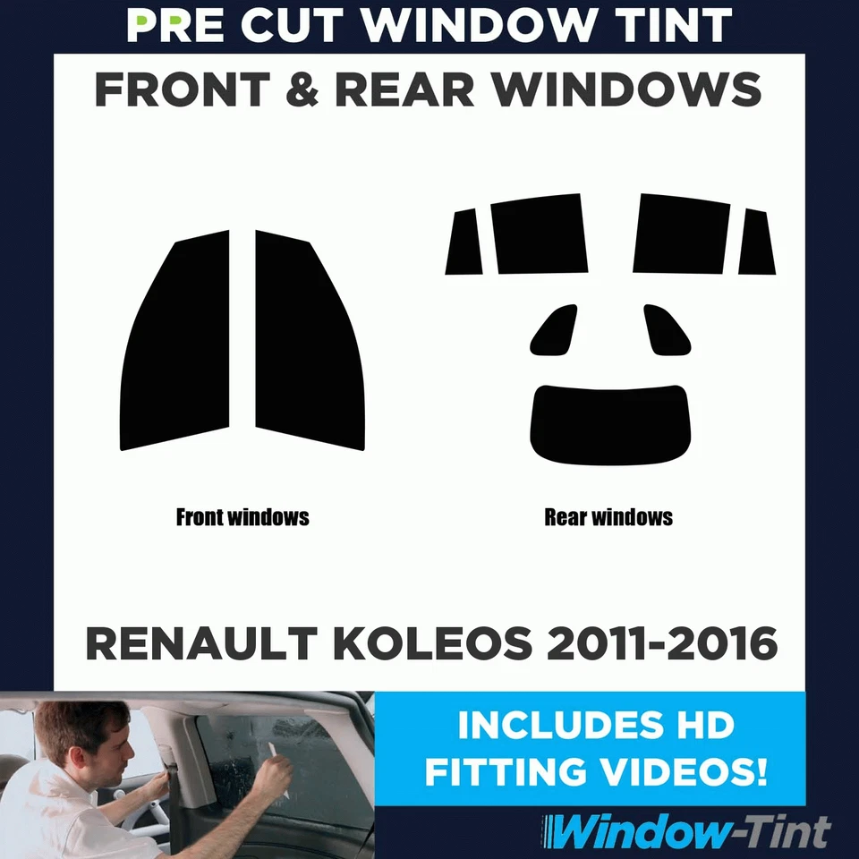 Kit completo de tinte de ventana precortada para Renault Koleos 2011-16 película de coche delantera y trasera Foto 2 de 4