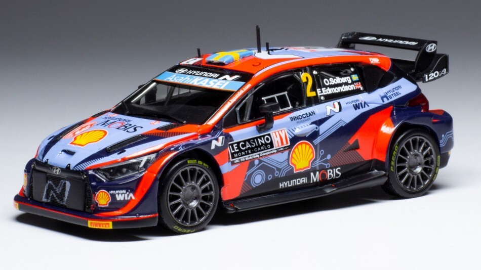 Hyundai i20 N WRC Rally ミニカー 1/43 Hyundai I20 N WRC #2 Rally Monte Carlo 2022 Solberg