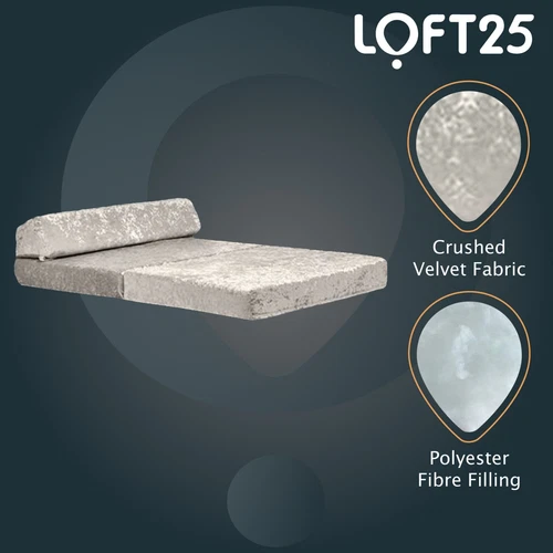 Crushed Velvet Z Bed Double Size Fold Out Guest Chairbed Sofa Seat Folding Futon - Picture 5 of 61