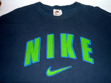 Nike Men's Sz XL Center Swoosh Made In USA Vintage 90s Y2K Spellout T-shirt