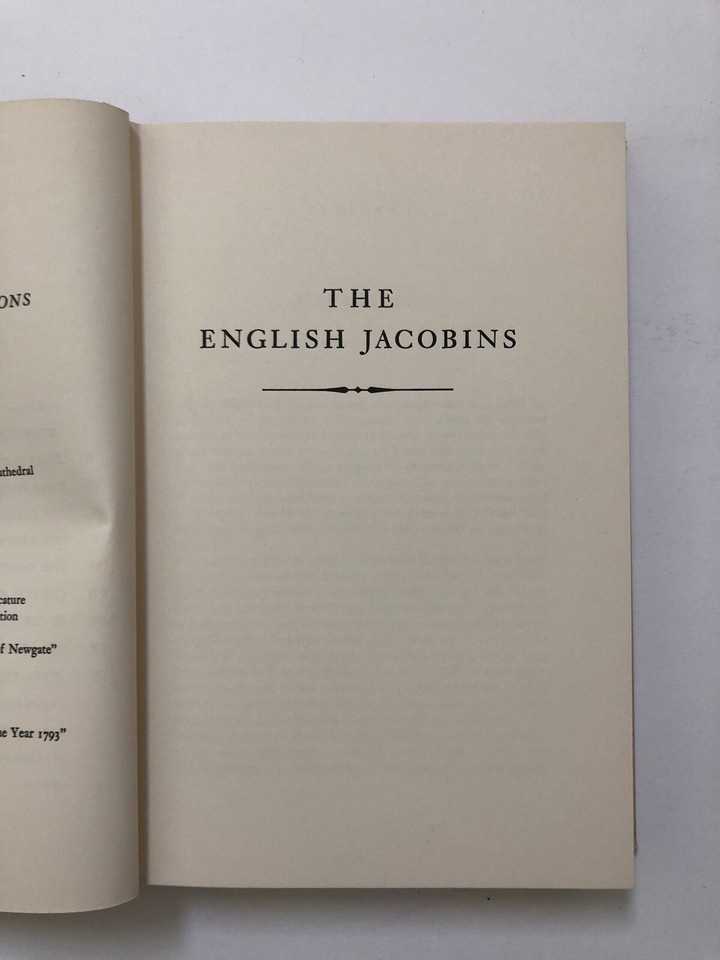 The English Jacobins Reformers In 18th Century England by Carl B. Cone