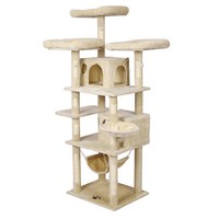 Katzenkratzbaum Beige Pfoten 170Cm Kratzbaum HäNgematte Katze Kletterbaum